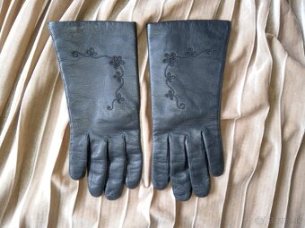 Čierne nové kożené rukavice vintage štýl - 3