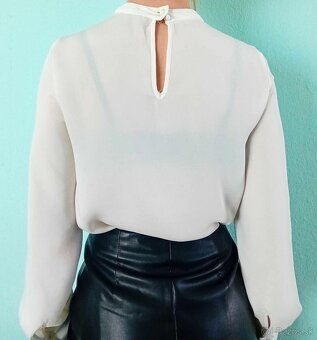 Elegantná dámska biela blúzka H&M - veľkosť 34 / XS - 3