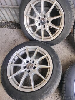 4ks alu disky orig. Mercedes 5x112 R17 pneu 245/45 R17 7mm - 3