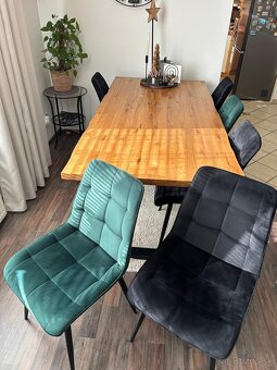 Semišové čalúnené stoličky - 3