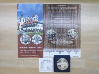 strieborné mince SK proof, pamätný list - 3