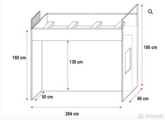 Detská poschodová posteľ- set s nábytkom a s 2 posteľami - 3