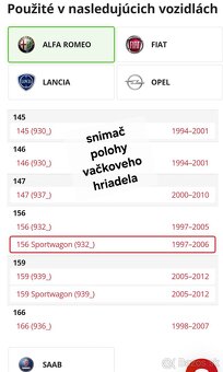 Snimač polohy vačky Alfa, Fiat, Opel, Lancia, Saab - 3