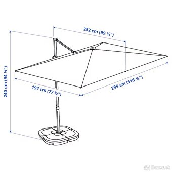 SVALÖN Slnečník, závesný, svetlá IKeA - 3