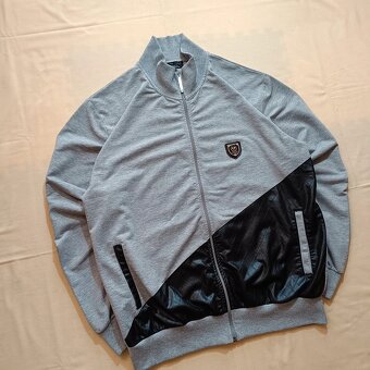 Philipp Plein sivá tepláková mikina na zips Made in Italy XL - 3