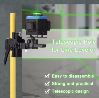 laser stativ stojan tyč do 4.2m výšky - 3