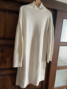 H&M pletené Svetrove šaty smotanové č. M - 3