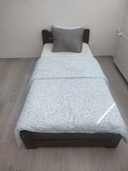 Nová posteľ, drevená konštrukci, drev. rošt kvalitný matrac - 3
