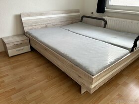 Manželská posteľ + 2x stolík - 3