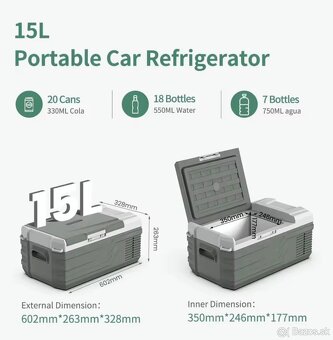 Kompresorová chladnička Alpicool NL 15l 12V , 24V aj 230V - 3