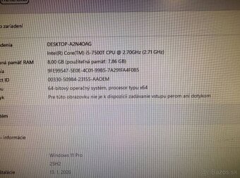 Kancelársky mini PC HP ProDesk i5-7500T / 8GB / SSD + HDD - 3