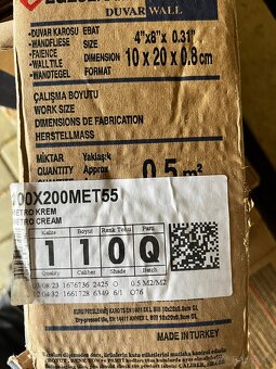 Obklad Fineza Fazzeto cream 10x20 cm lesk MET55 - 3