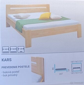 Masívna manželská posteľ Kars nová - 3