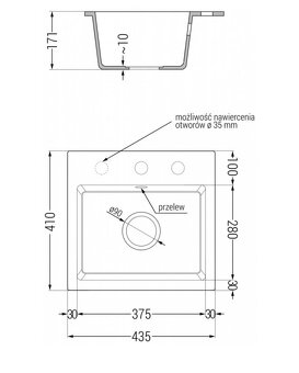 Granitový drez čierny nový - 3