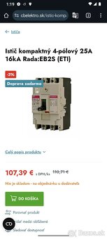 Predám čisto nový istič kompaktný 3-pólovy 25A - 3