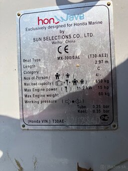 Nafukovací čln Honwave MX-300/0AL - 3