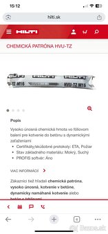 Hilti Chemická kapsula HVU-TZ M16 - 3