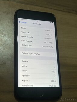 Predám Apple iPhone SE 2022 64GB Čierny Minimálne Známky - 3