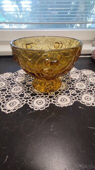 Misa z jantároveho skla-čerešne,Jozef Inwald obd. 1940-1960 - 3