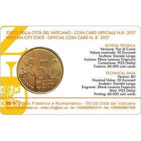 Predám zberateľskú mincu Vatikán 2017 50centovka - 3