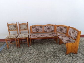 Jedálenský kút, lavica, 2 stoličky, rustikálný nábytok - 3