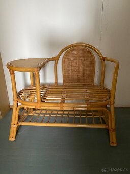 Ratanová lavica s odkladacím stolíkom - 3