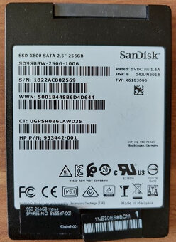 Predam malo pouzivane SSD disky 2,5" 256GB, ramcek - 3