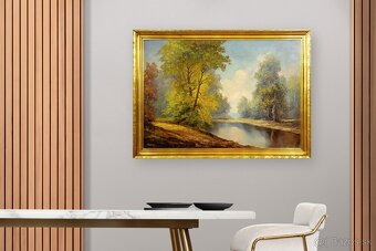 Les s riekou, A.Seif, olej na sololite, 1110 × 810 mm - 3