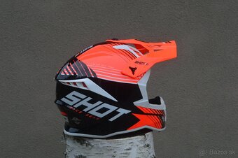 SHOT oranžová fluo CARBON - Kevlar prilba okuliare - 3