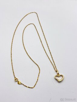 Zlatá retiazka so srdiečkom 585/1000 - 3