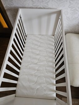 KLUPS Postieľka detská so zábranou Noah biela 120x60 cm - 3