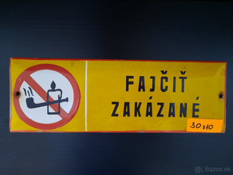 Smaltovaná ceduľa - tabuľa Zákaz fajčiť - 3