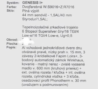 Hliníkové vchodové dvere Antracit - 3