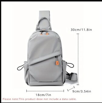 Crossbody batoh šedý - 3