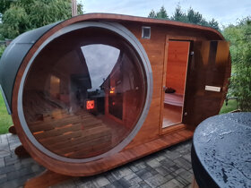 Venkovní oválná sauna s panoramatickým oknem - 3