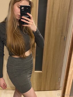 H&M Sukňa sivá uplá veľkosť xs - 3