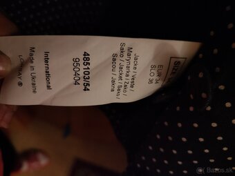 Elegantné bodkované dámske sako 34/36 akcia 5€ - 3