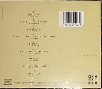 Al Di Meola The Best of The Manhattan Years UK1992 cd - 3