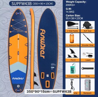 Paddleboard s KRESLOM a obojstranným veslom - 3