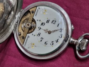 8 dňové,strieborné vreckové hodinky. - 3