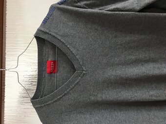 GUESS originál sivý tenký pánsky svetrik L/XL - 3