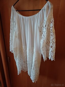 Biela tunika s čipkoupre moletky xxl - 3