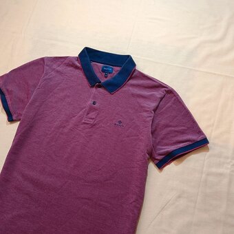 Gant bordová polokošeľa s krátkym rukávom oxford pique XL - 3