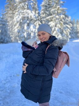 Tehotenská zimná bunda, aj na nosenie bábätka - 3