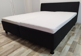 cierna polohovatelna manzelska postel Fines, 180x200x51 cm - 3