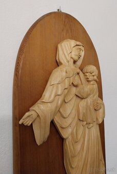 Obraz - drevo - Panna Mária - 60 cm - 3