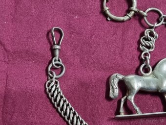 Strieborná retiazka,na vreckové hodinky. - 3