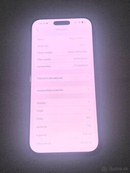 Predám Apple iPhone 16 PRO MAX 256GB Black Poškodený - 3