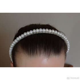 Svadobná perlová čelenka - 3