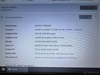 Laptop Dell Latitude E6420 - i5, 8 GB RAM, SSD - 3